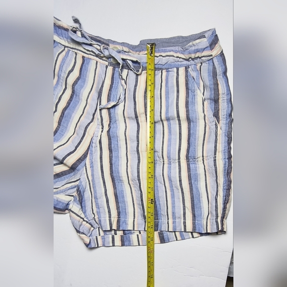 Artisan Ny Striped 100% Linen Nautical Vacation Shorts in Blue&White 14 - Picture 7 of 9